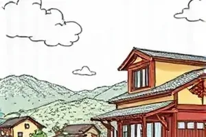镜面回声科幻漫画封面，对称镜像空间与双人剪影